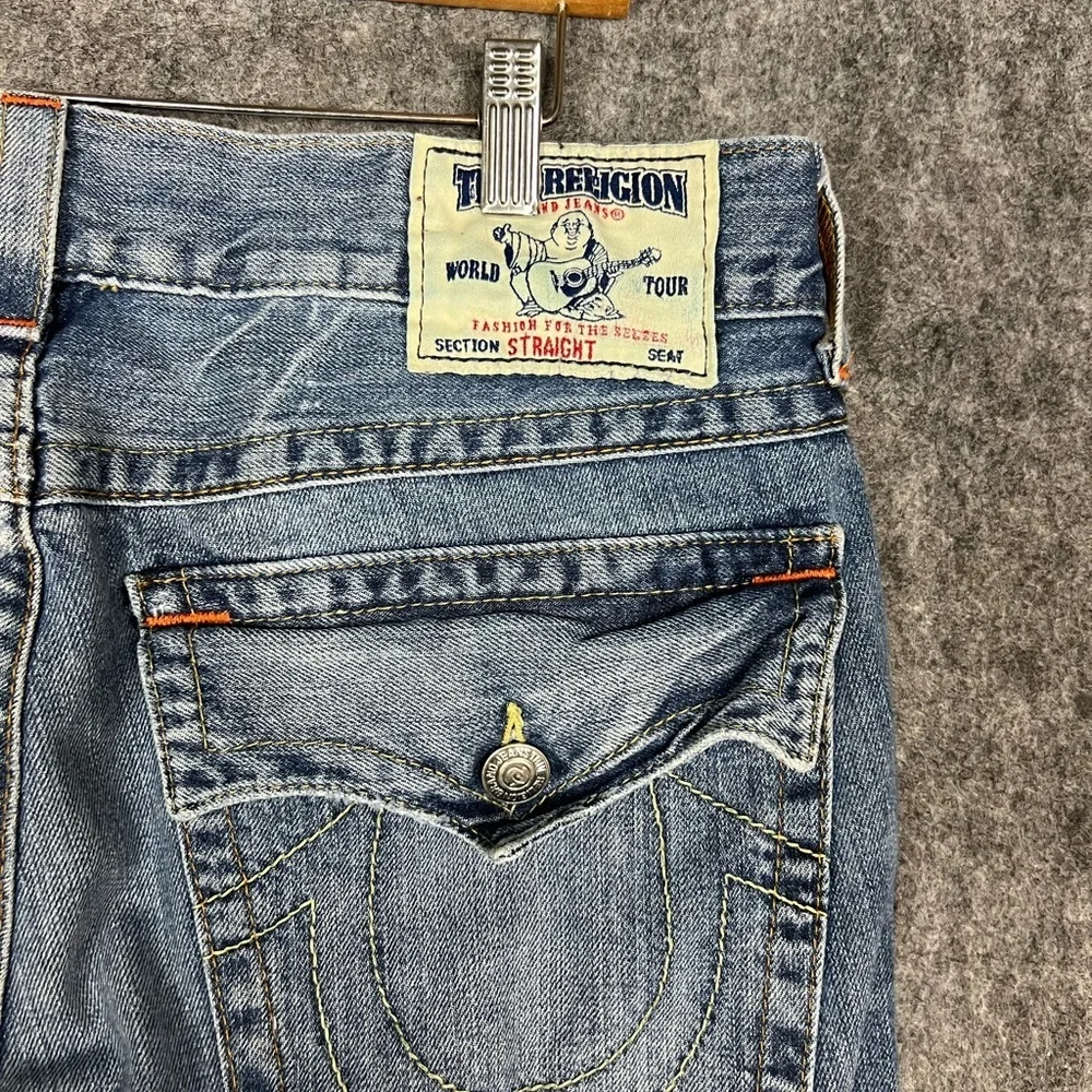 True Religion Light Blue Straight Jeans 36x32